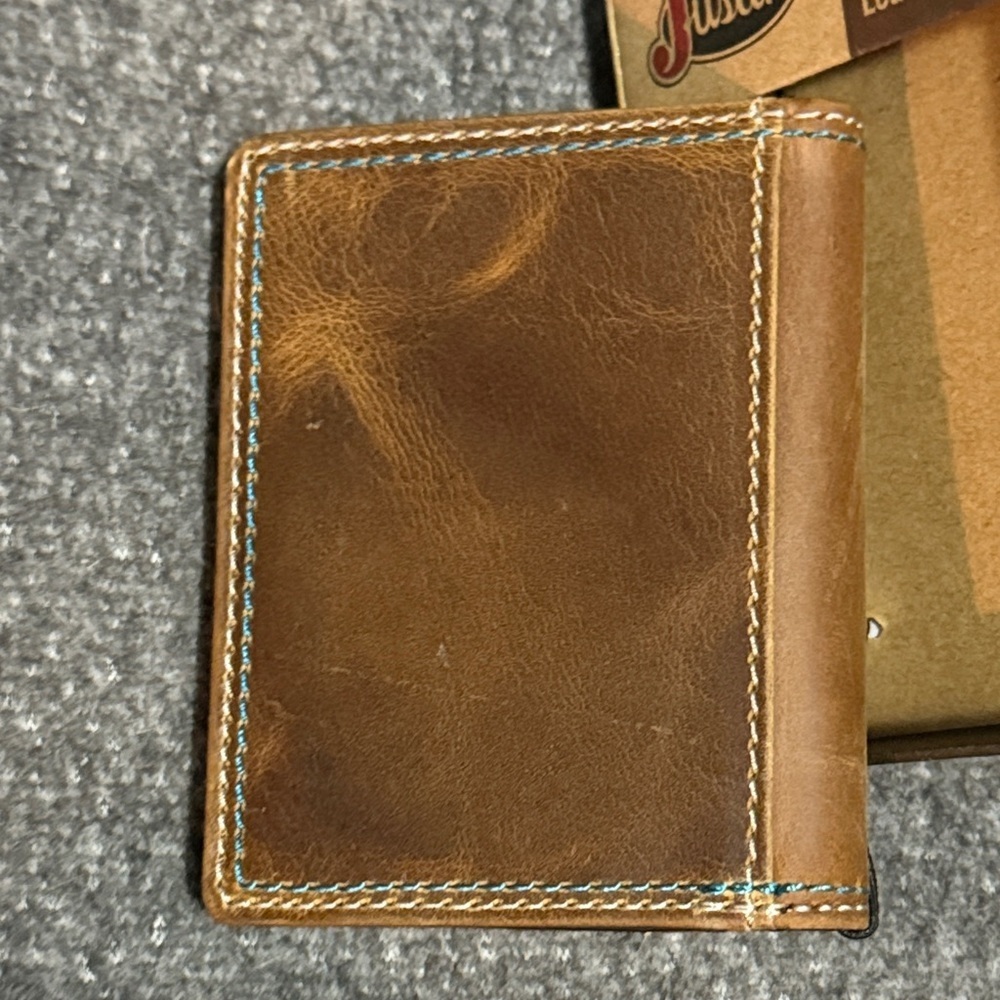Justin Boots Tan Leather Card Holder - Picture 4 of 5